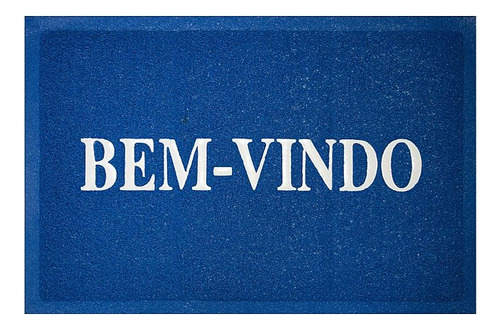 Tapete Capacho Bem-vindo -60cmx40cm -decoração, Casa, Porta Cor Azul