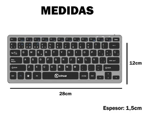 Kit Mini Teclado Mouse Xinua Km4 Bluetooth Recargable Usb
