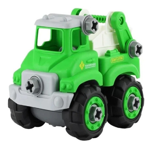 Brinquedo Caminhao De Reciclagem Monta E Desmonta R3183 Cor Verde Personagem Lixo