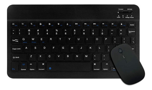 Kit Teclado + Mouse Bluetooth P/ Macbook iPad iPhone Tablet Teclado Preto