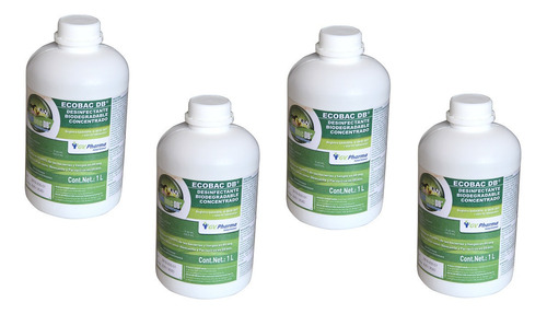Desinfectante Biodegradable Ecobac 4 Botellas De 1 Litro