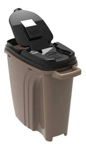 Porta Ração Dispenser Home Gold 40 Lts Gold Edition Preto