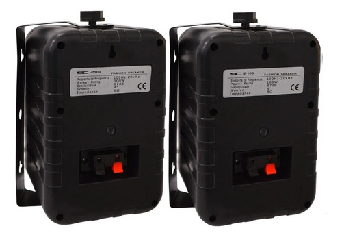 Caixa Acústica Ambiente 4 Polegadas 100w Soundcast P100b Par Preto