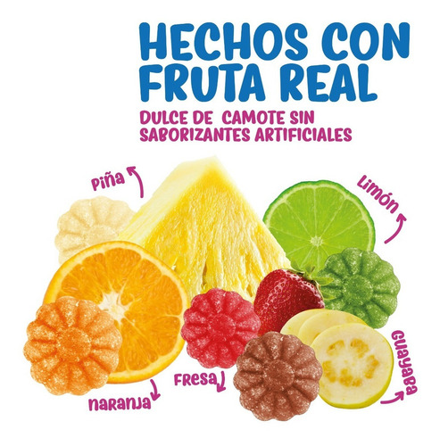 Frutilenas Dulces Camote Con Frutas 25 Piezas