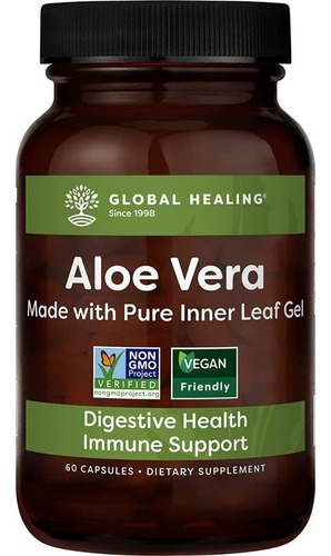 Aloe Vera Alta Concentración, 60 Caps, Global Healing,