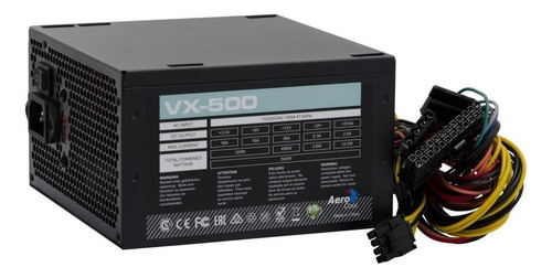 Imagen 1 de 3 de Fuente de poder para PC Aerocool Advanced Technologies VX Series VX-500W 500W  black 230V