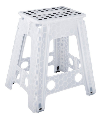 Banqueta Plástica Dobrável 45cm 150kg P/ Limpeza Firme Kala Cor Branco