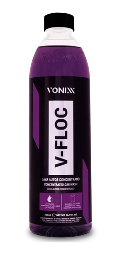 Imagen 1 de 8 de Vonixx V-floc Shampoo Para Autos Super Concentrado 500ml
