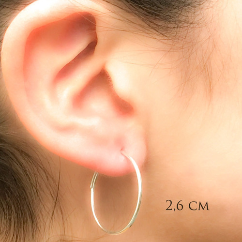 Imagen 2 de 8 de Aros Argollas Cubanos 2,6 Cm Plata 925 (nro 7)