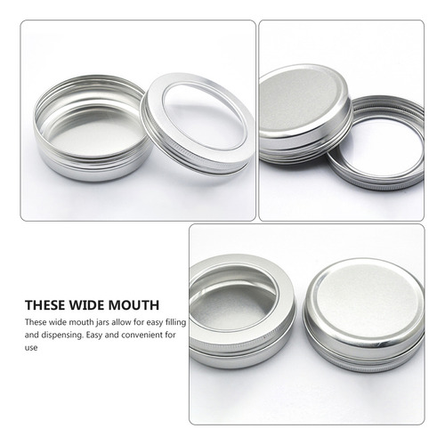 24 Tarros De Aluminio De 100 Ml Con Tapa Transparente A Prue
