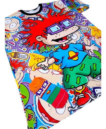 Remera Personajes + Medias Soquetes Algodon Premiun