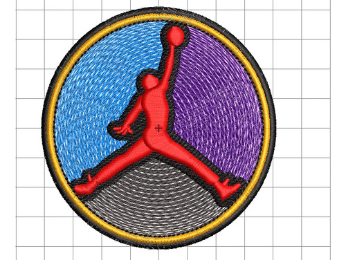 Logo Jordan Multicolor Ponchado/diseño Para Bordar