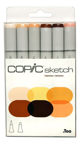 Marcador Copic Sketch Retrato En Estuche X6 Colores Microcen