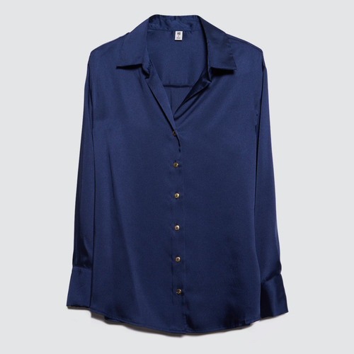 Camisa Mujer Ostu M/l Azul Poliéster 40010197-5102