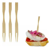 Comprar Mini Tenedor Pinchos Picada Bambu 9 Cm Madera Catering X100