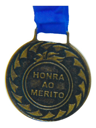 Kit Com 20 Medalhas De Bronze M30 Honra Ao Mérito Fita Azul