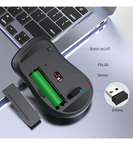 Mouse Inalámbrico Con Botón Lateral Beige Forev Fv-g200