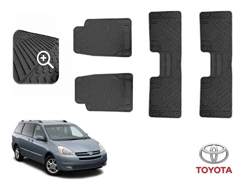 Kit Tapetes 3 Filas Toyota Sienna 2007 Negros