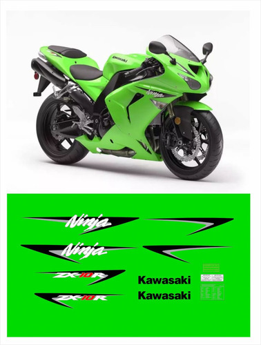 Kit Adesivo Compatível Kawasaki Ninja Zx-10r 2007 Verde