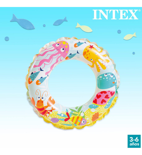 Intex Salvavidas De Anillo Inflable Infantil Circular De Divertidos Animales 51 Cm | 56205