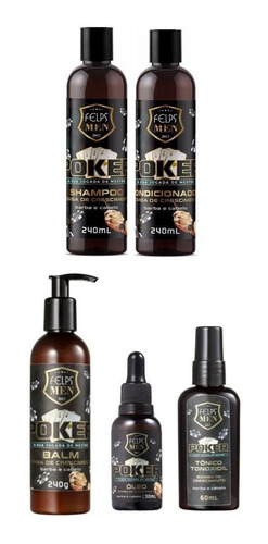 Kit Felps Men Poker Shampoo + Condi + Tonico + Oleo + Balm 