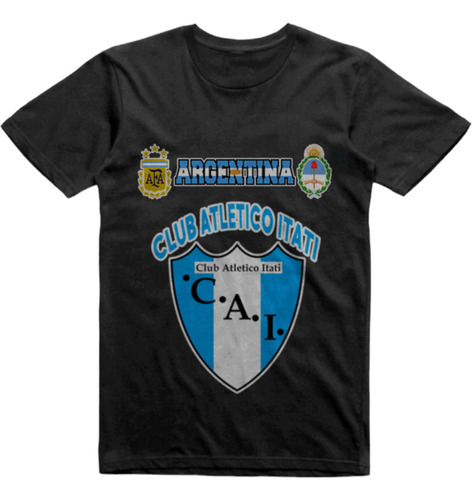 Remera Algodon Negra Club Atletico Itati Posadas