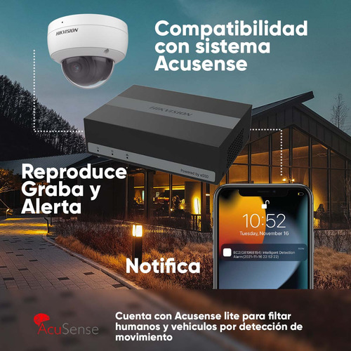 Hikvision Dvr 4 Canales Turbohd + 1 Canal Ip 2 Megapixel Ds-e04hghi-b Unidad De Estado Solido Incluido Con Tecnología Acusense Lite Evita Falsas Alarmas Diseño Ultra Compacto Extra Silencioso 15 Días