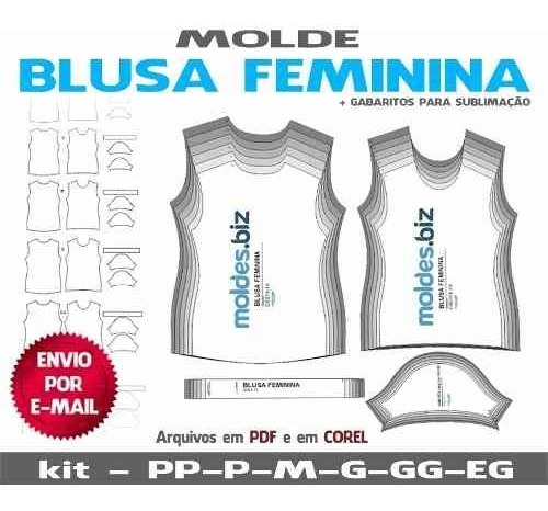 Molde De Blusa Feminina - Barra Redonda (pdf E Em Corel)