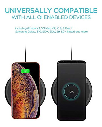 Cargador Inalambrico Para iPhone 12 Galaxy S20 Color Negro
