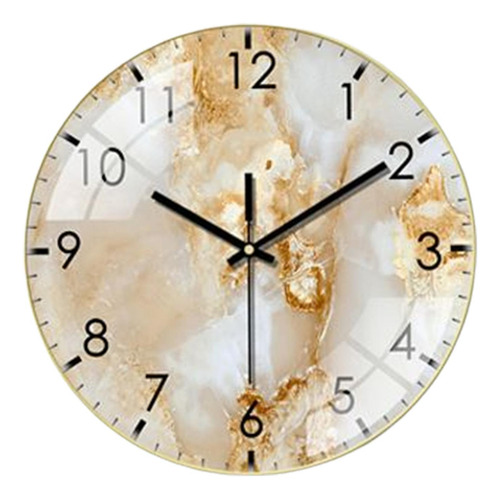 Reloj De Pared Marmoleado Sin Tictac 12 Pulgadas Beige