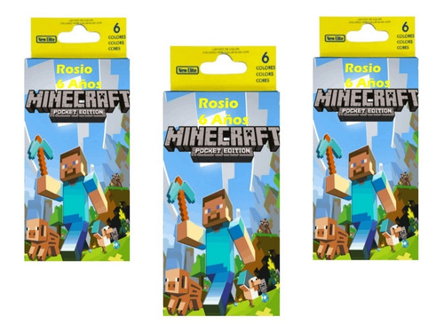 Minecratf Lapices De Colores Personalizados X10   