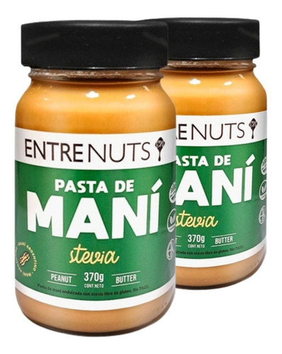 Pasta De Mani Stevia Mantequilla Entre Nuts Sin Tacc 370g X2