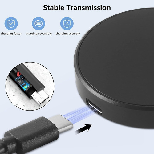 Cargador Inalámbrico Carga Rápida 15w Con Adaptador Color Negro