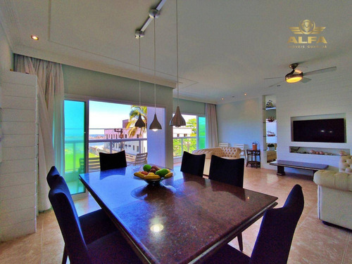 Imagem 4 de 30 de Apartamento Na Praia Frente Ao Mar 3 Suítes 1 Vaga Piscina Pitangueiras Guarujá. - Ap1328
