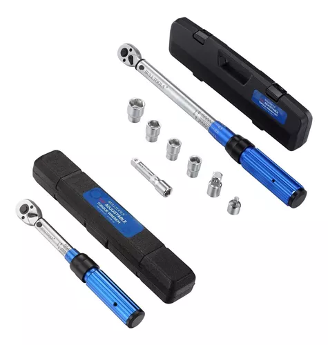 Juego de llaves BULLTOOLS dinamométricas con accionamiento de 1/4 pulgadas  de dirección dual. Llave dinamométrica ajustable de 90 dientes con hebilla