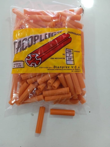 Ramplug Plastico Redondo Naranja Bolsa De 100unds