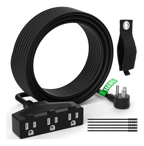 Cable De Extensin Para Exteriores De 8 Pies Con 3 Tomas, Cab