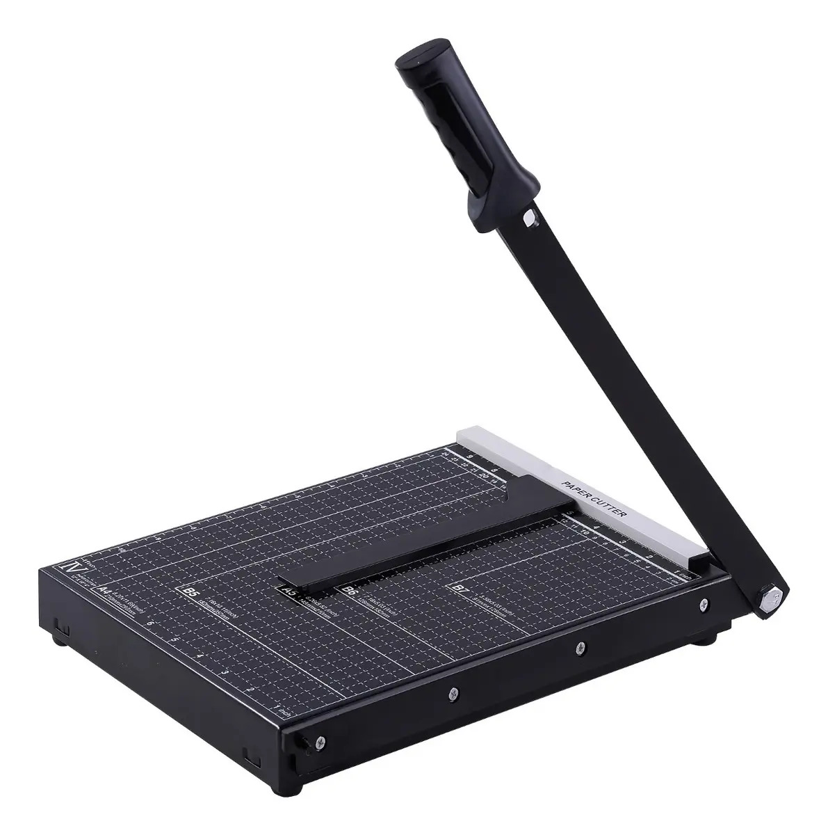 Cortador De Papel Guillotina De 12 Pulgadas, Base De Acero Resistente Con Protector De Seguridad Para Fotos Tarjeta Manualidades Negro