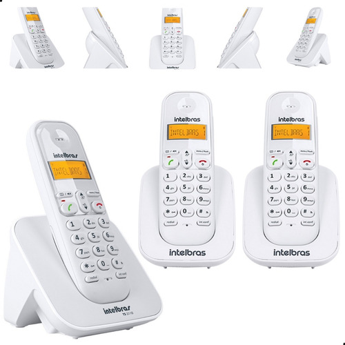 Kit Telefone Ts 3110 Intelbras E 2 Extensão Data Hora Alarme