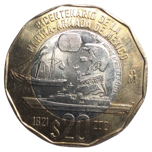 Moneda 20 Pesos Bicentenario Marina Armada De México 2021