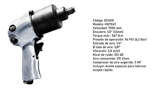 PISTOLA DE IMPACTO NEUMÁTICA DE 1/2 JBM