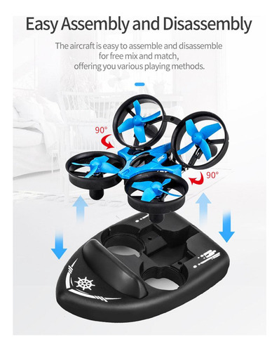 Rc Drone Barco Coche 2.4g 4ch 6- 360 Vehículo De Juguete Con