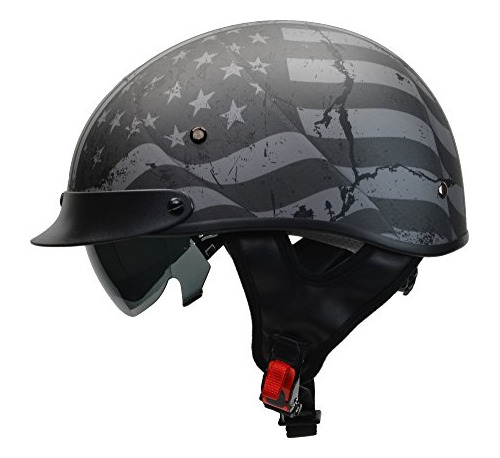 Vega Cascos Guerrero Motocicleta Medio Casco Con Protector S