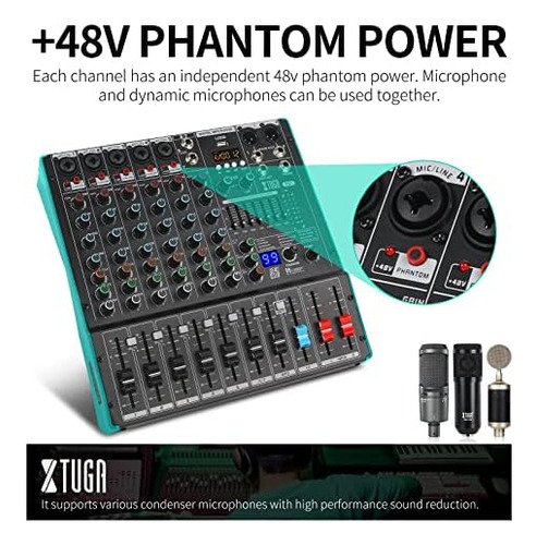 Xtuga Ts7 Mezclador De Audio Profesional De 7 Canales Con 99