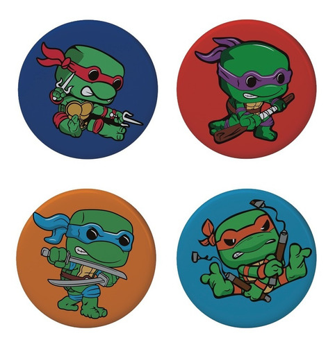 Teenage Mutant Ninja Turtles X4 Botón Pinback