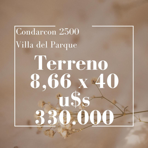 Terreno En Venta En Condarco 2500,  Villa Del Parque