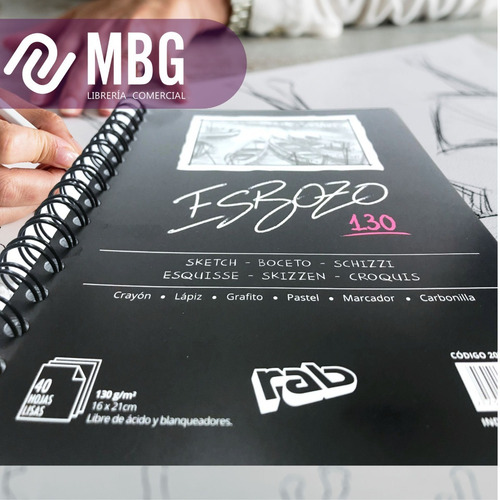 Imagen 4 de 6 de Block Dibujo Esbozo A5 130grs 40hjs -monserrat-