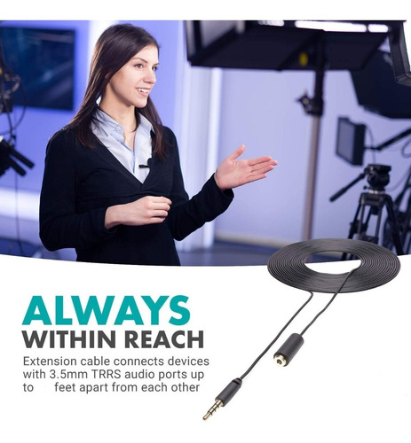Imagen 4 de 6 de Cable Extensión 3.5mm Audífono Auriculares Micrófono 3mts