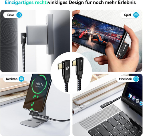 Cable De Data Usb-c Yottamaster Carga Rápida 20gbps Pin En L