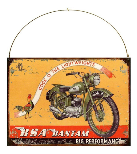 Cartel Chapa Publicidad Antigua 1947 Moto Bsa 125cc L261